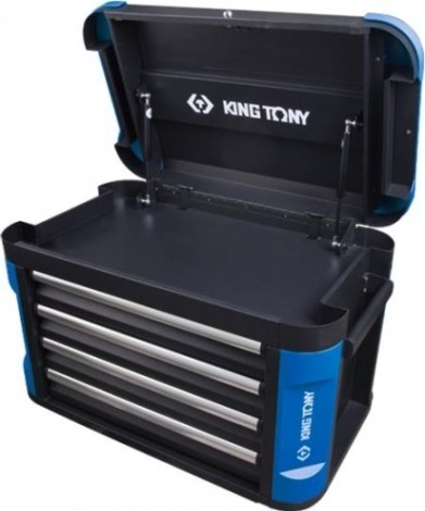 Ящик для инструмента KING TONY 87G11-4B-BK 4 полки и отсек, черный
