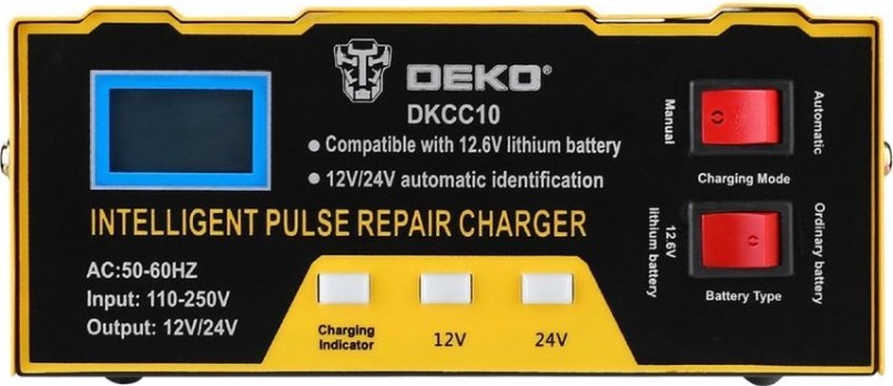 Зарядное устройство DEKO DKCC10 12/24в, 10а [051-8053]